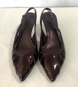 New Anne Klein iflex Women's Majaneat Dark Wine Patent Slingback Sandals Size 8M - Picture 1 of 12