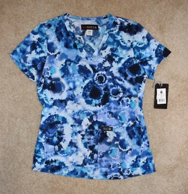New Koi Basics XXS Leslie Dreamscape Galaxy V-Neck Wicking Stretch Scrub Top - Image 1 of 3