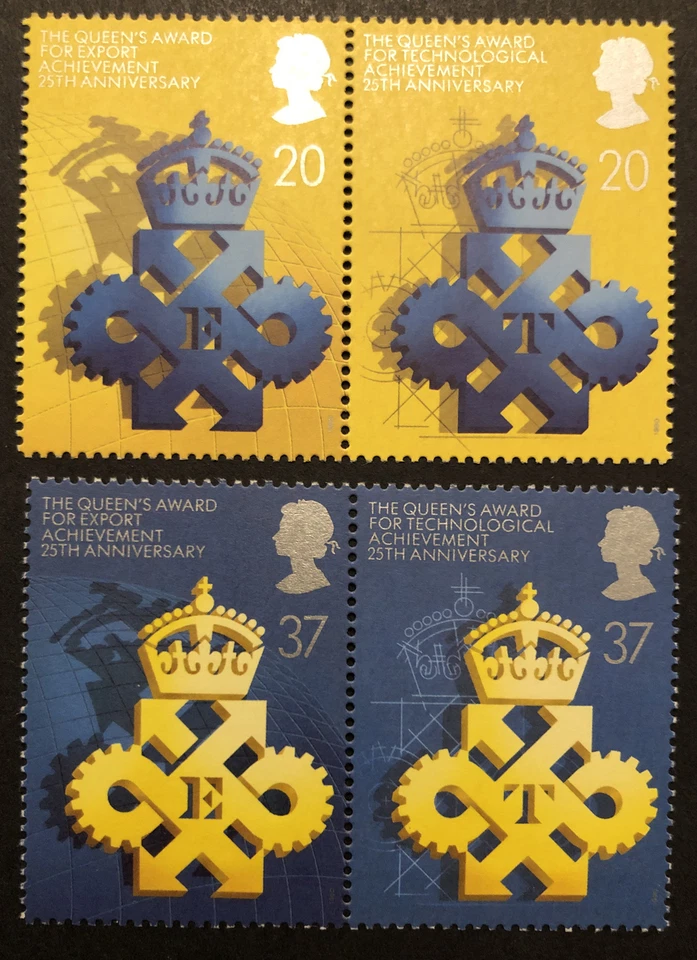 Набор марок Великобритании 1990 как новые без наклеек и следов Queens Awards for Export & Technology как новые - Изображение 1 из 1