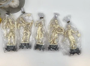 De Colección Lote 5 Figuras Norleans Imitación Hueso Resina Hechas a Mano en Italia Embalaje Orgánico - Imagen 1 de 9