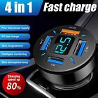 4 Port Usb Super Fast Car Charger Adapter For Iphone Samsung Android Cell Phone
