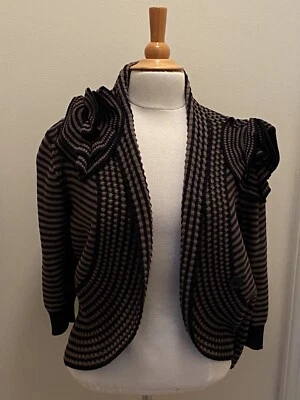 Nuevo Cárdigan Sonia Rykiel Tejido Algodón Manga 3/4 y Rosetas Desmontables Talla 44 M Foto 1 de 4