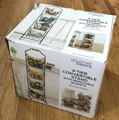 Gourmet Basics by Mikasa 5228872 Ferme 4-Tier Metal Floor Standing Fruit/Home - Image 1 of 2