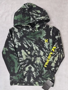 Hurley Hoodie Boys Size 4 Small Fleece Hooded Pullover Sweatshirt Black NWT - Picture 1 of 5