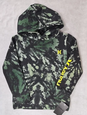 NEW Hurley Hoodie Boys Size 4 Small Fleece Hooded Pullover Sweatshirt Black NWT - Image 1 of 4