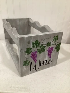 Handcrafted Wooden Countertop Wine Rack, holds 6 Bottles - Picture 1 of 6