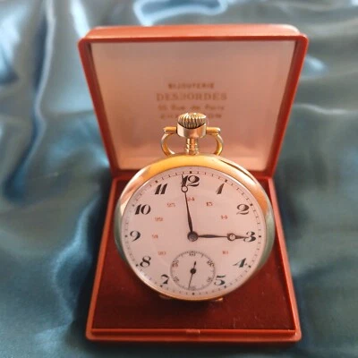 Montre a gousset 68g brut, 22,99g or 18k,1900 1920,poinçon tête aigle.  - Photo 1/4