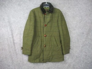 Vintage Pendleton Wool Jacket Mens Small ? W43 Green Plaid Faux Fur Quilted 60's - Picture 1 of 22