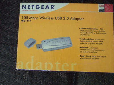 netgear wireless usb 2.0 adapter wg111t 108 mbps 2.4ghz wg111 - Image 1 of 4