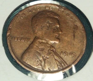 Mint Error Coin Lincoln 1c Cent Penny 1919 Damaged Planchet Lamination Error - Picture 1 of 11