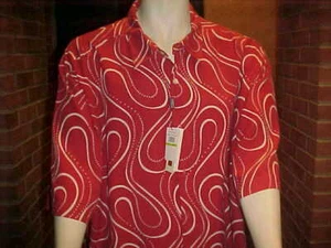 NWT MEN'S AXIS SILK SS SHIRT COLOR RED & WHITE SIZE 6 XLARGE & XTALL - Picture 1 of 7