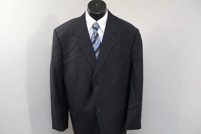 Calça masculina Kenneth Cole 2 peças listrada preta tamanho 44 R 37 x 29 - Imagem 1 de 4