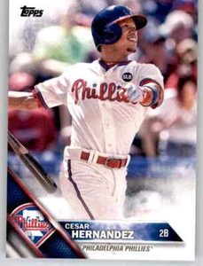 2016 Topps Series 2 Cesar Hernandez Base Card MLB PWE Set Break Phillies #421 - Picture 1 of 2