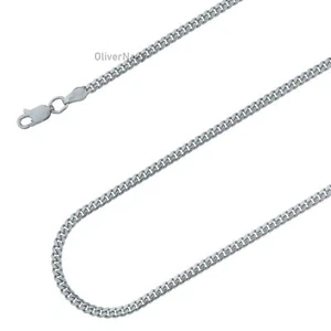 Herren Miami Cuban Gliederkette Massiv 925 Sterling Silber 3mm Italienisch - Brandneu - Bild 1 von 9