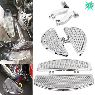 Chrome Footboards Floorboards For Harley Touring Road King Electra Street Glide - Image 1 of 4