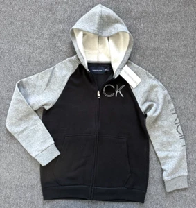 NWT Calvin Klein Jeans Full Zip Hoodie Hooded Sweatshirt - Girl's Large 14/16 - Picture 1 of 8