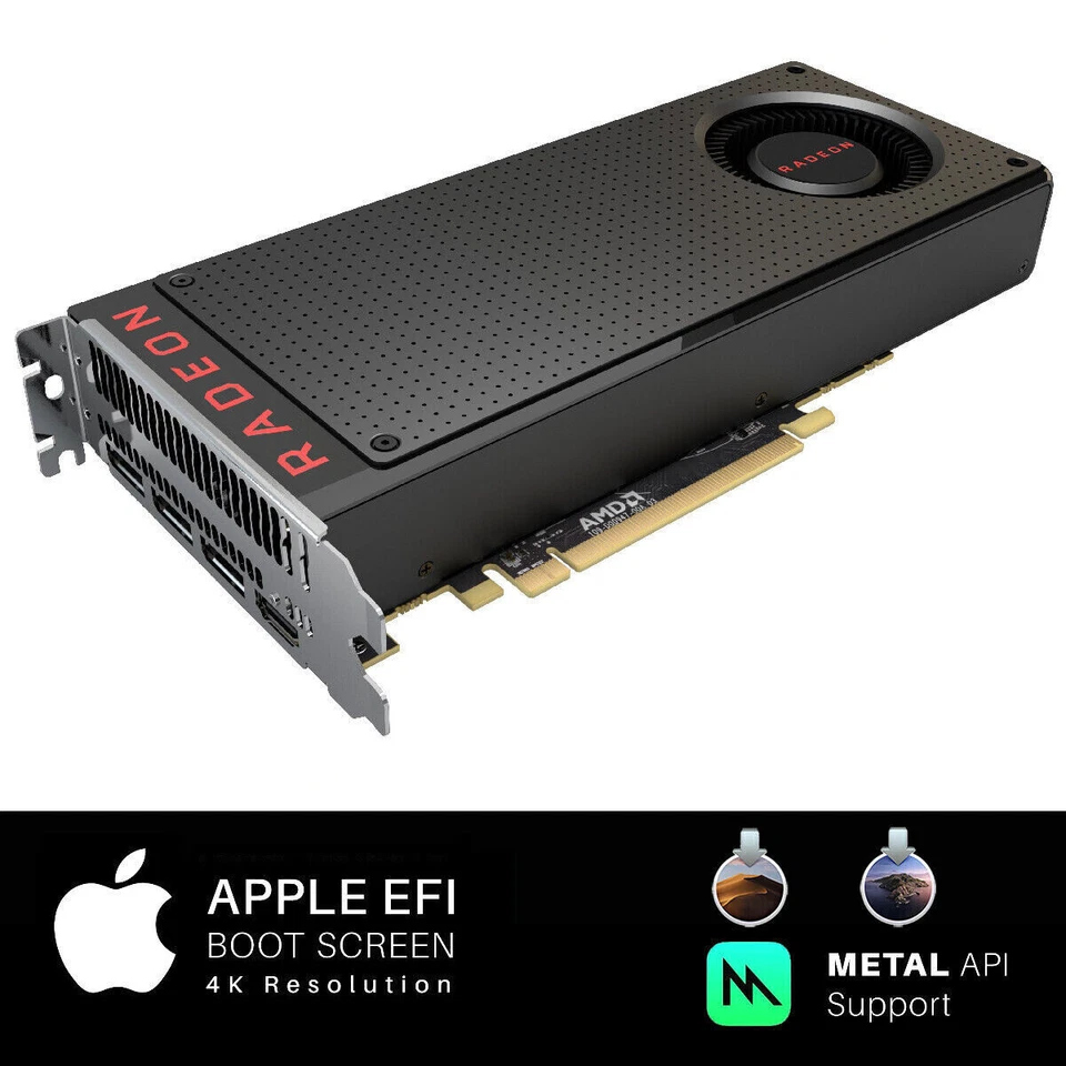 Apple Mac Pro AMD Radeon RX 480 4GB PCI-E Video Card OSX Mojave Sequoia 580 - Image 1 of 4