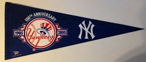 NEW YORK YANKEES 1903-2003 100TH ANNIVERSARY MLB BASEBALL VINTAGE PENNANT MINT - Picture 1 of 1