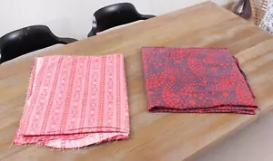 Roller Print Cotton Uzbek SET of 2 pcs 5.71' x 7.41' VINTAGE FAST Shipment 14876 - Picture 1 of 10