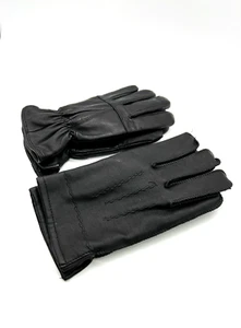Lot Of 2 Pairs of Faux Leather Cotton Lined Black Driving Gloves Size Large - Picture 1 of 13