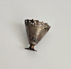 19c. Antique Ottoman Turkish Silver Hand Hammered Zarf - Picture 1 of 7