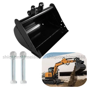 500mm Flat Plain Bucket Attachment No Tooth Bucket W/ 2 Pins For Mini Excavator - Picture 1 of 15