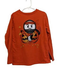 The Children's Place Halloween #CRUSHIN_IT Boys Long Sleeve Orange Shirt 5/6 S