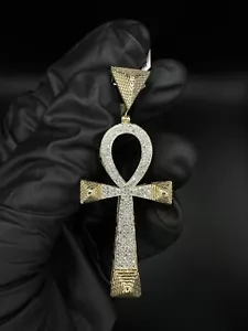ZAHR Jewelers New 10k gold Ankh Pendant with 0.50 Ct Natural Diamonds - Picture 1 of 5