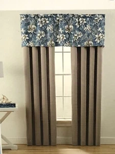 NUEVO Coastal Life ANGUILA Cenefa Ventana Flor Azul 60" x 18" - Imagen 1 de 7