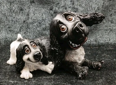 Pets with Personality Figurine Dogs Cocker Spaniel & Pup U1S2 - Image 1 of 4