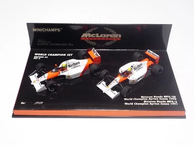 MINICHAMPS 1:43 McLAREN MP4/5B, MP4/6 A. SENNA WORLD CHAMPION SET 3 "Marlboro" - Image 1 of 4