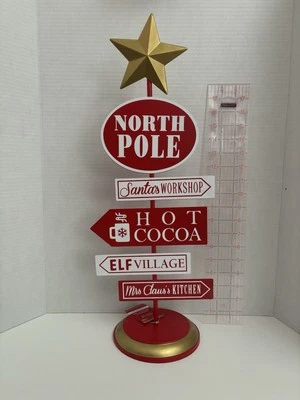 Ashland Navidad Polo Norte Letrero Direccional Decoración Mesa NUEVO Foto 1 de 4
