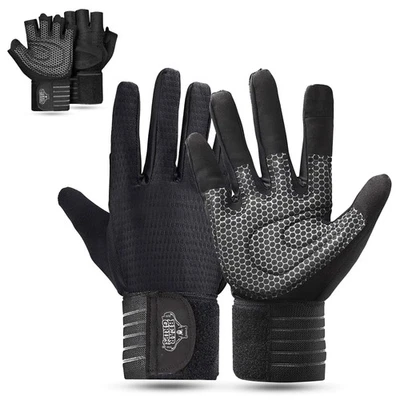 Перчатки для поднятия тяжестей для мужчин и женщин | Перчатки для тренировок на все пальцы, большие - Изображение 1 из 4