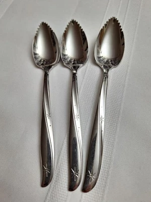 3 colheres de toranja Oneida Community Twin Star aço inoxidável 6" talheres - Imagem 1 de 3