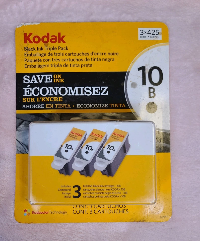 Cartucho de tinta negro Kodak 10B paquete de 3 2012, 2 paquetes nuevo sellado caja abierta Foto 1 de 4