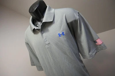 Under Armour Golf Polo HeatGear American Flag Athletic Shirt Mens Sz 2XL XXL - Image 1 of 4
