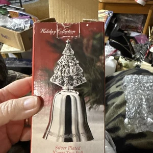 Campanella per albero di Natale placcata argento, nuova con scatola - Foto 1 di 12
