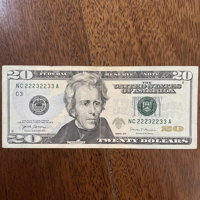 Fancy Serials Numbers “BINARY” $20 2017 NC(22232233)A Collectors 💎 🔥 - Image 1 of 4