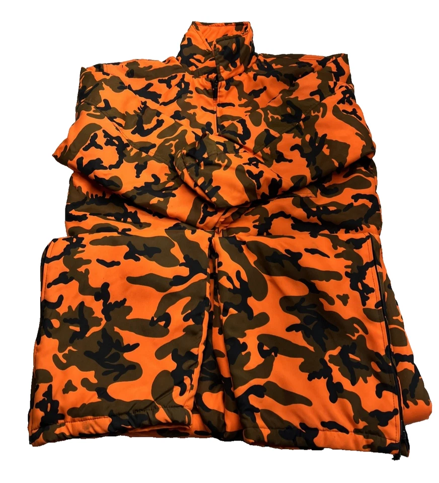 Winchester Insulated Coveralls 2XL Conceal Blaze Orange Camo Hunting - Vintage - Image 1 of 4