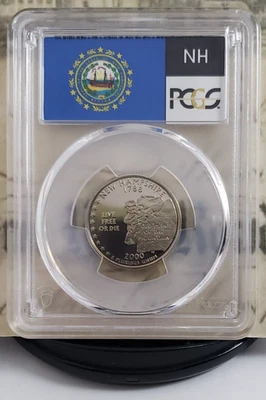 2000-S State Label - Proof Quarter – New Hampshire - PCGS PR70DCAM – Toning 1545 - Image 1 of 4