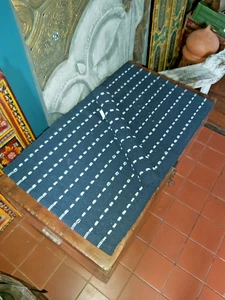 SET OF TWO INDIAN COTTON MIX RUGS / DOOR MATS IN NAVY - OFFER + FREE POSTAGE - Picture 1 of 4