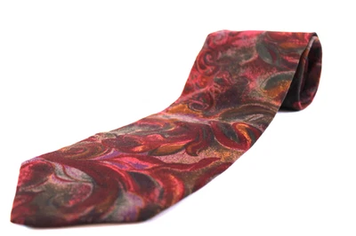 Beautiful Cambridge Classics Men's Neck Tie Silk Burgundy Abstract USA 54x3.75" - Image 1 of 4