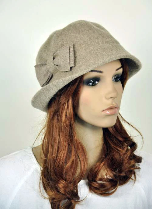 Lindo Lazo Ala Enrollable Invierno Lana Acrílico Moda Para mujeres Vestido Sombrero Gorro Gorra  Foto 1 de 1