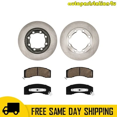 Front Disc Rotors + Ceramic Brake Pads For 1988-2000 Chevrolet K2500 88-20 K3500 Foto 1 de 4