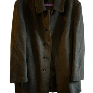 Chaps Men's Dark Gray Wool Blend Overcoat Size L Formal - Picture 1 of 11