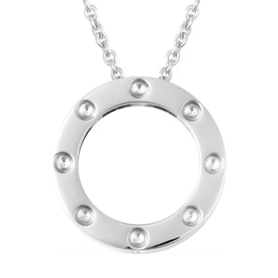 天然红宝石品牌 Rachel Galley 圆吊坠 30 英寸纯银 — 第 1/4 张图片