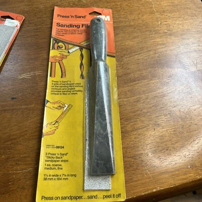 NOS Vintage 3M Press 'n Sand Sanding File New & Sealed w/ 3 Sandpaper Strips - Image 1 of 4