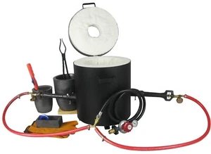 16 KG Gas Metal Melting Furnace Kit Foundry 2 Burner 2 Crucibles Smelting Refine - Picture 1 of 7