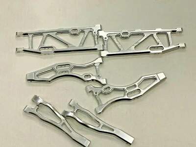 Aluminum Front & Rear Suspension A-Arms Arm for Arrma Kraton 6S BLX Silver - Image 1 of 4