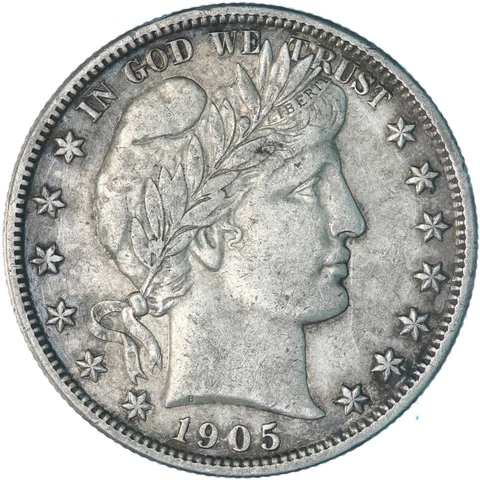 1905 S Barber Half Dollar 90% Silver Extra Fine+ See Pics A307 Cover